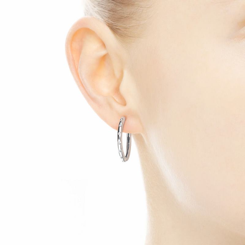 Pandora Droplets Hoop Earrings Silver Egypt XH0468173